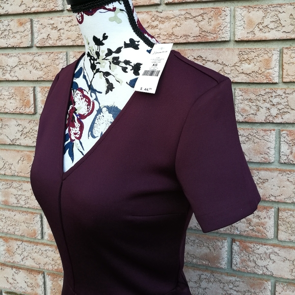 NWT XS Dynamite Flared Short Sleeve V Neck Dress - Picture 2 of 7